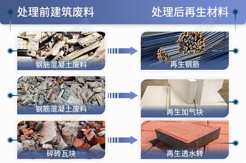 履带移动破处理建筑垃圾前后对比图 履带移动破处理建筑垃圾前后对比图