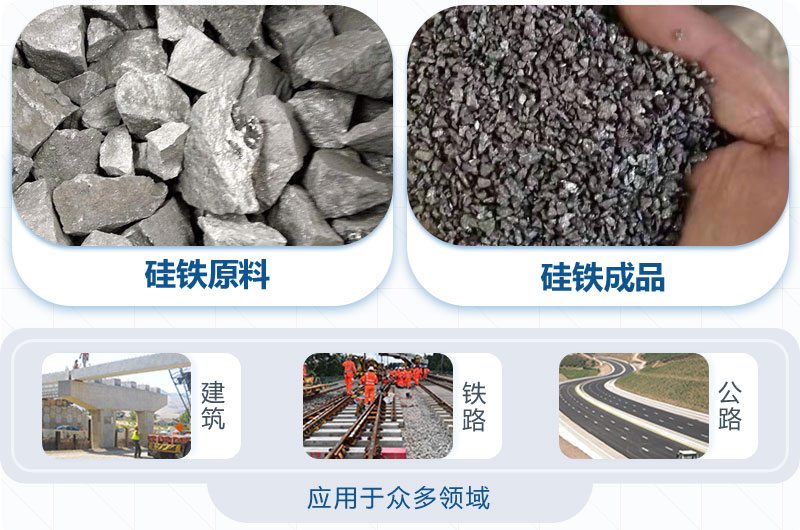 齿辊破碎硅铁前后对比图 齿辊破碎硅铁前后对比图