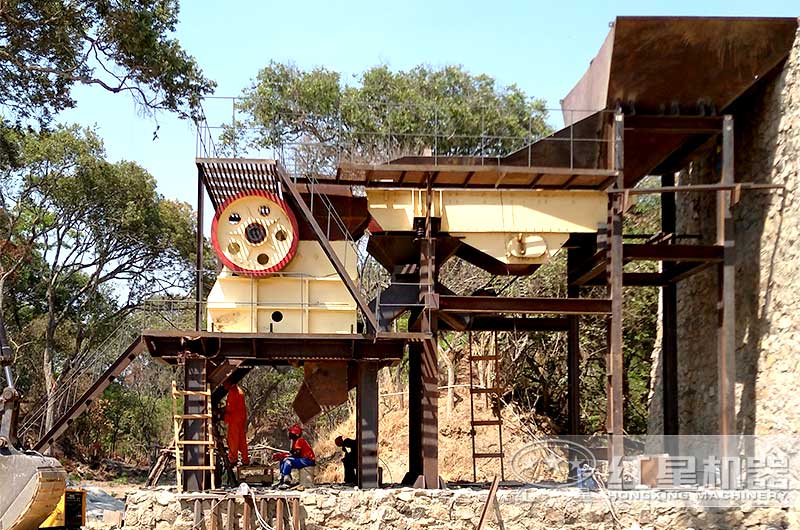 CJ颚式破碎机破碎生产现场 CJ颚式破碎机破碎生产现场
