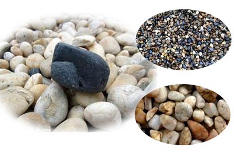 鹅卵石物料破碎前后 鹅卵石物料破碎前后