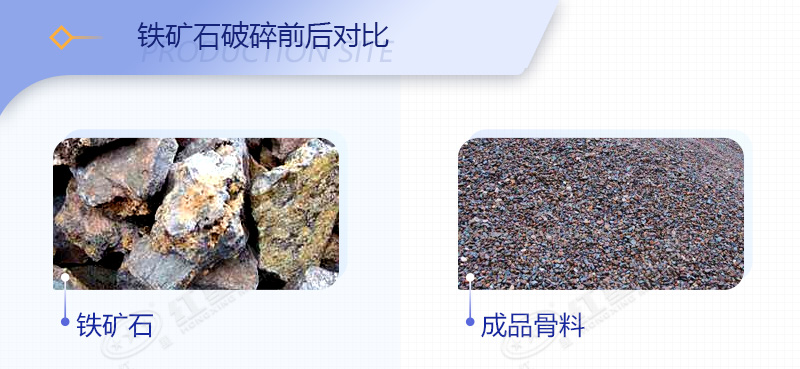 铁矿石破碎前后对比图 铁矿石破碎前后对比图