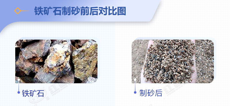 铁矿石制砂前后对比图 铁矿石制砂前后对比图