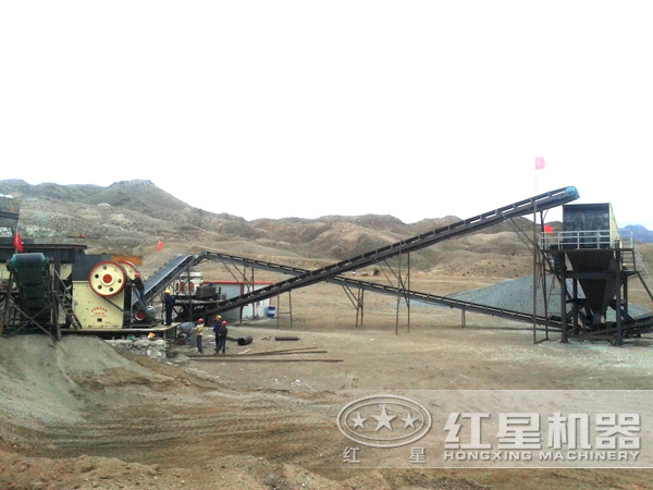 鹅卵石制砂生产试运调试现场 鹅卵石制砂生产试运调试现场