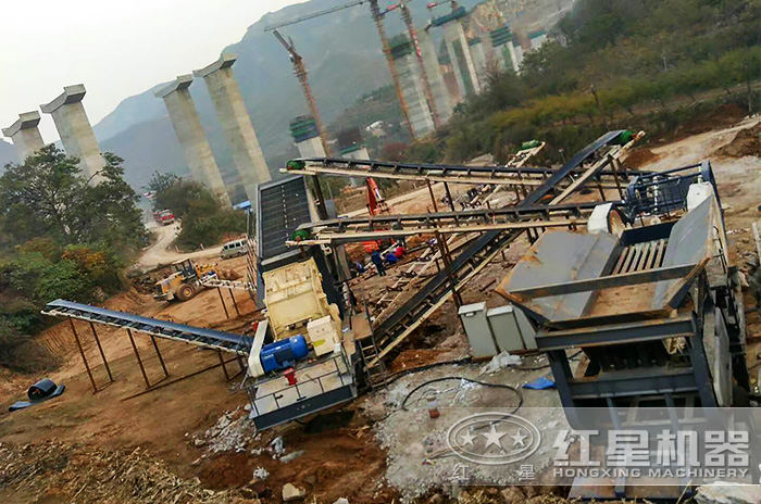 山西运城建筑垃圾移动破碎处理现场 山西运城建筑垃圾移动破碎处理现场