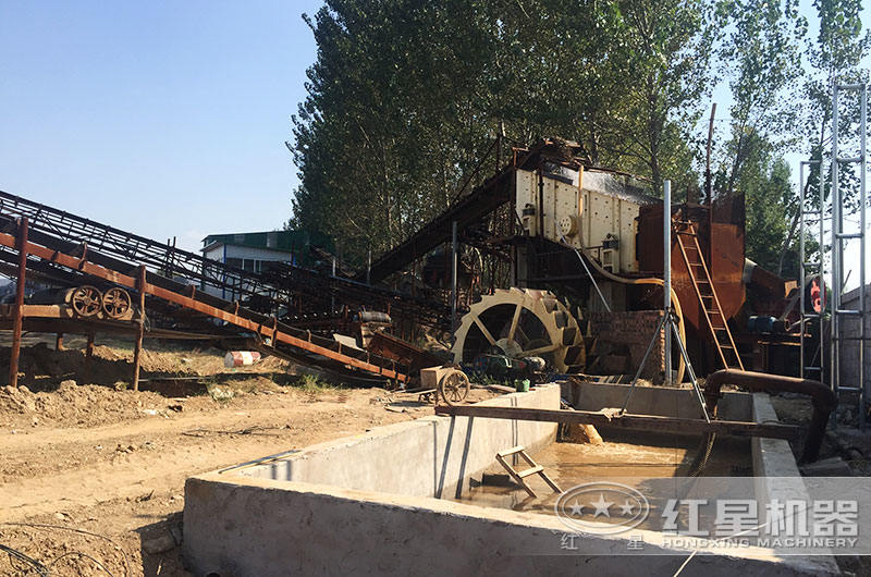 洗砂机配合沉淀池作业 洗砂机配合沉淀池作业