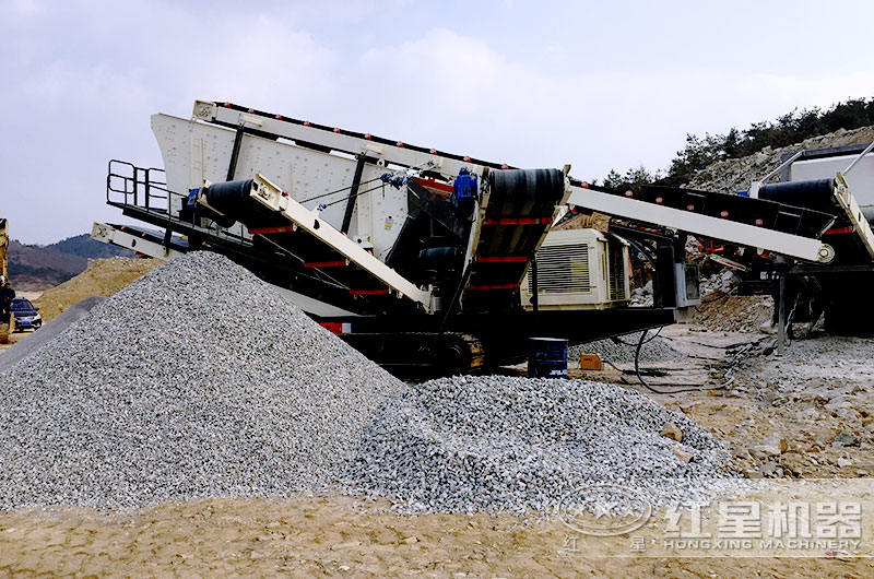 移动生产线设备生产石子现场 移动生产线设备生产石子现场