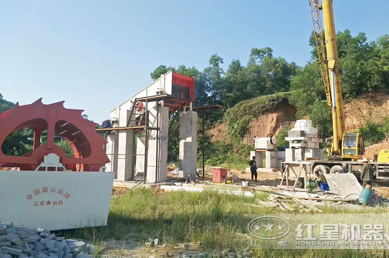 青石制砂洗砂设备安装现场 青石制砂洗砂设备安装现场