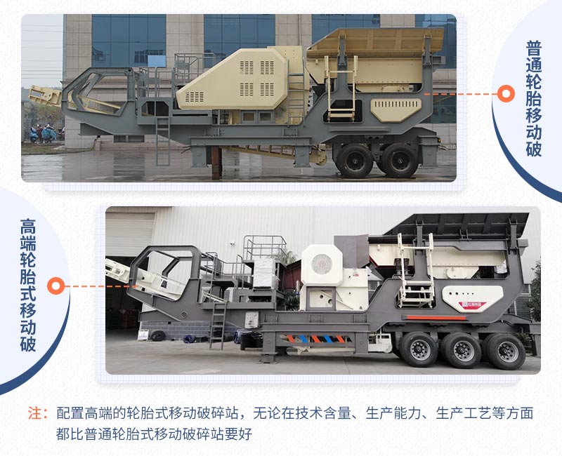 普通移动破碎站与先进移动破碎站对比图 普通移动破碎站与先进移动破碎站对比图