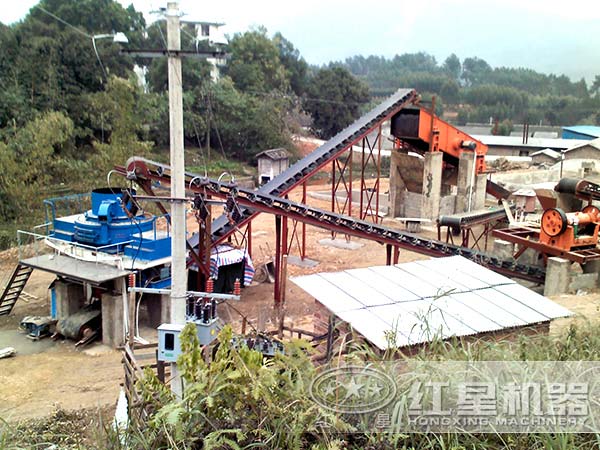 人工砂石生产线现场示意图 人工砂石生产线现场示意图